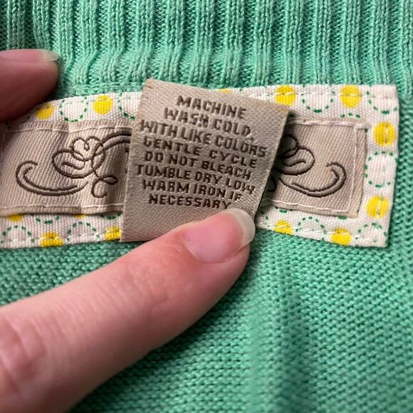 Fossil Vintage Y2K Green Jewel Buttoned Cropped Sweater Size‎ M Rave Whimsygoth - Picture 6 of 6